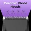 Groin & Body Hair Trimmer for Men - Electric Shaver for Pubic Hair, Chest, Legs - Ball Pubic Groomer, LED Light, Replaceable Ceramic Blade Heads, USB-C Recharge Dock, Waterproof Hygiene Razor, Purple view 3