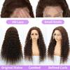 30 Inch Chocolate Brown Lace Front Wig Deep Wave Lace Front Wigs Human Hair 200 Density 13x6 HD Lace Frontal Wig Brown Curly Human Hair Pre Plucked with Natural Hairline Glueless Wigs for Women view 3