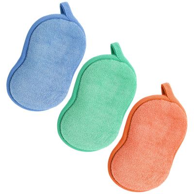 3 Pcs Baby Bath Sponge Cotton Shower Sponge Soft Absorbent Exfoliating Wash Soap Toddler Gentleness Loofah Comfort Bathing Tool for Infants Kids Men Women Body All Skin Type