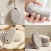 Natural Foot Pumice Stone for Feet 2 Pack, Pumice Stone for Feet and Hands Feet Hard Skin Remover, Foot Scrubber for Dead Skin Removal for Hanging in Shower view 4