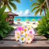 10Pcs Multicolor Hawaii Plumeria Flower Clips Hawaiian Flowers Hair Barrettes Beach Party Hair Clips Artificial Tropical Flower Hairpins for Wedding Hair Accessories (7cm) view 4