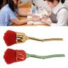 2PCS Rose Shape Nail Brush Set, Thickened Die Cast ABS Material, Ergonomic Handle for Precise Nail Cleaning, Rose Flower Design Adds Elegance to Your Beauty Routine view 3