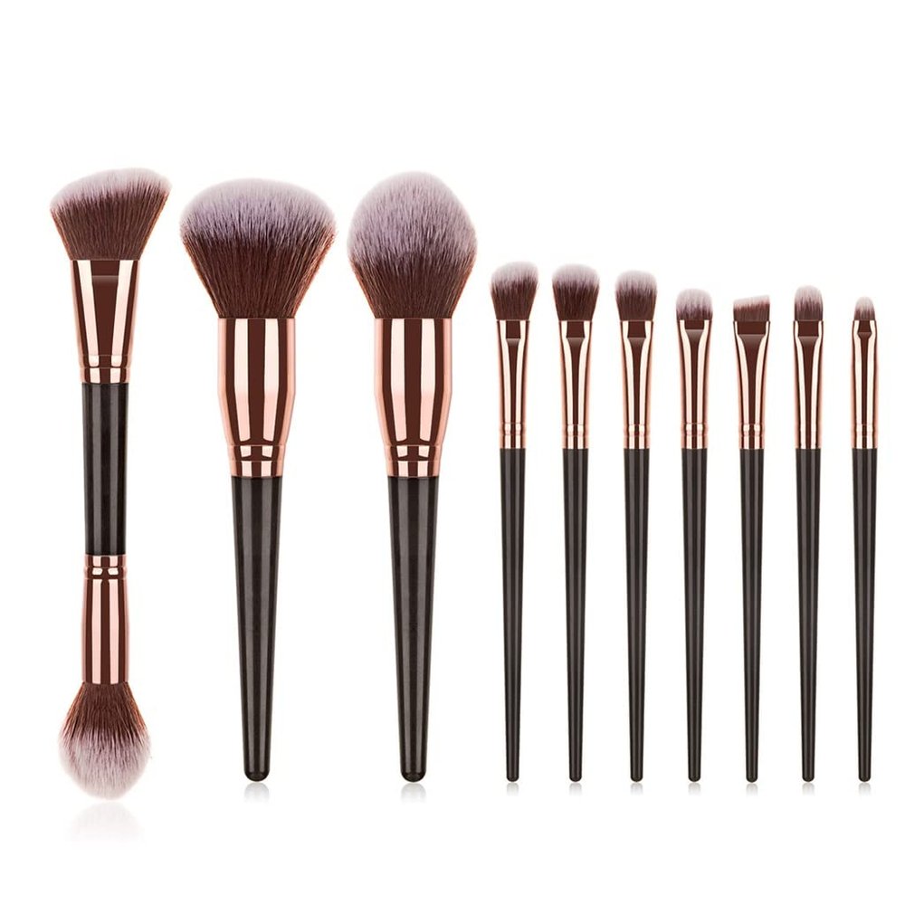 10 Makeup Brush Set and Face Brush Big Hair Makeup Soft Hair Tool(D)