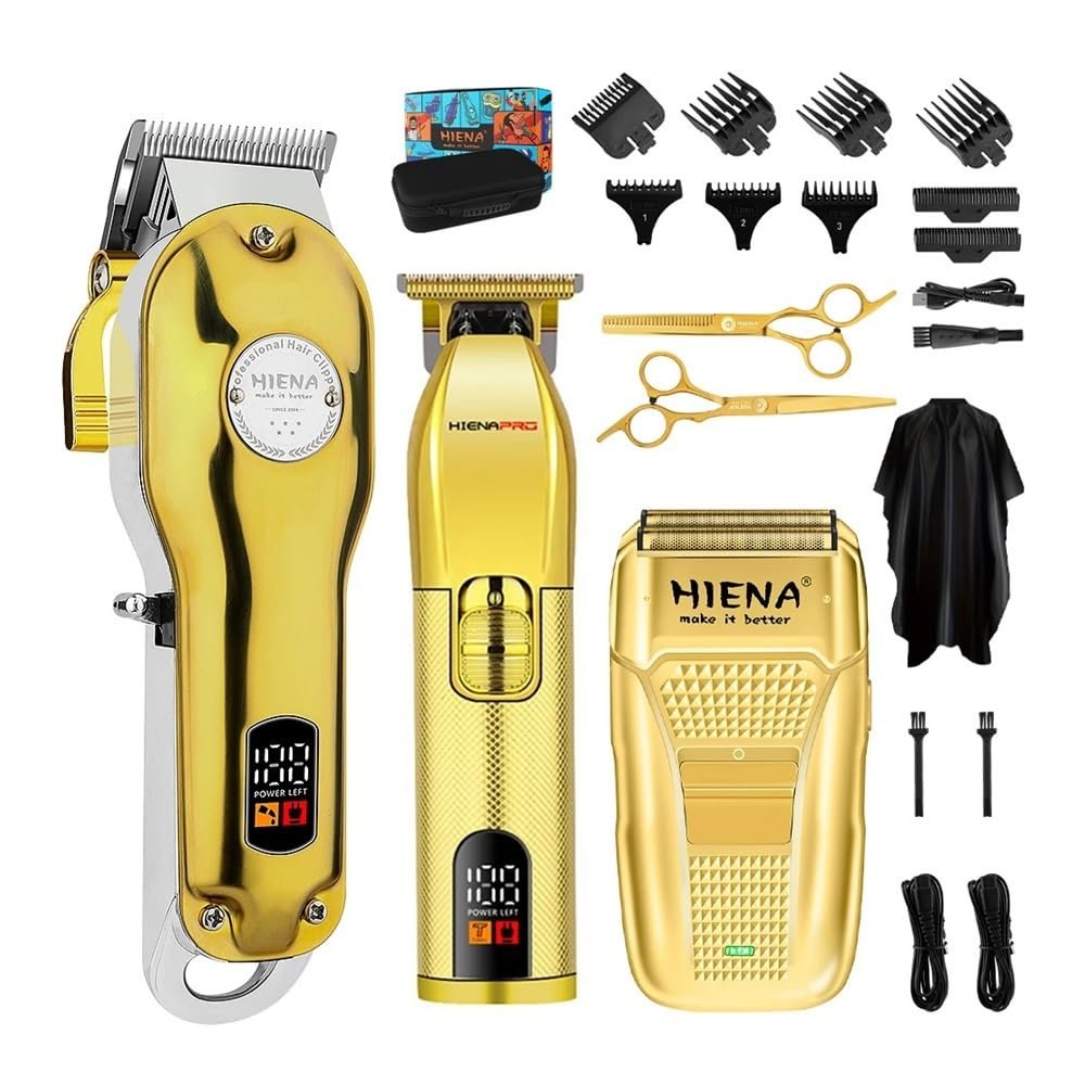 HIENA Professional Men's Electric Hair Clipper 3piece Set, USB Charging Hair Clipper, Cordless use Trimmer, Men's Electric Razor
