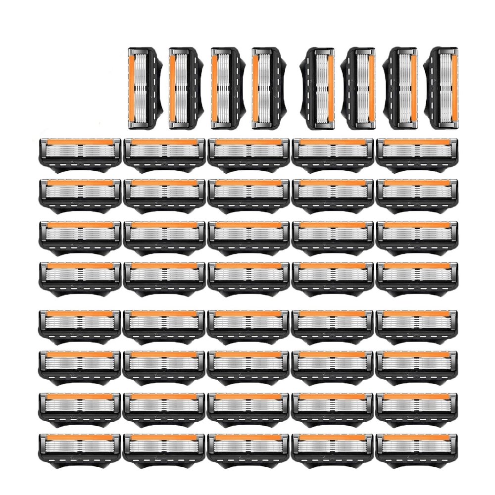 5-Layer Blade Manual Shaving Razor For Men - Shaver Kit With Razor Holder, Shaving Handle, Blade For Face Hair & Beard Removal(48 pcs)