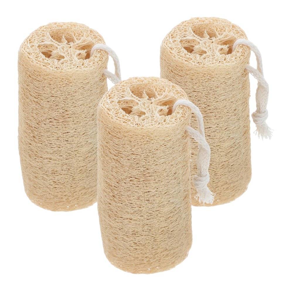 Anneome 3PCS Natural Loofah Sponge Body Scrubber for Bath and Shower Skin Friendly Exfoliating Scrubbers with Strong Cleaning Power Versatile Use for Body Wash and Kitchen Cleaning