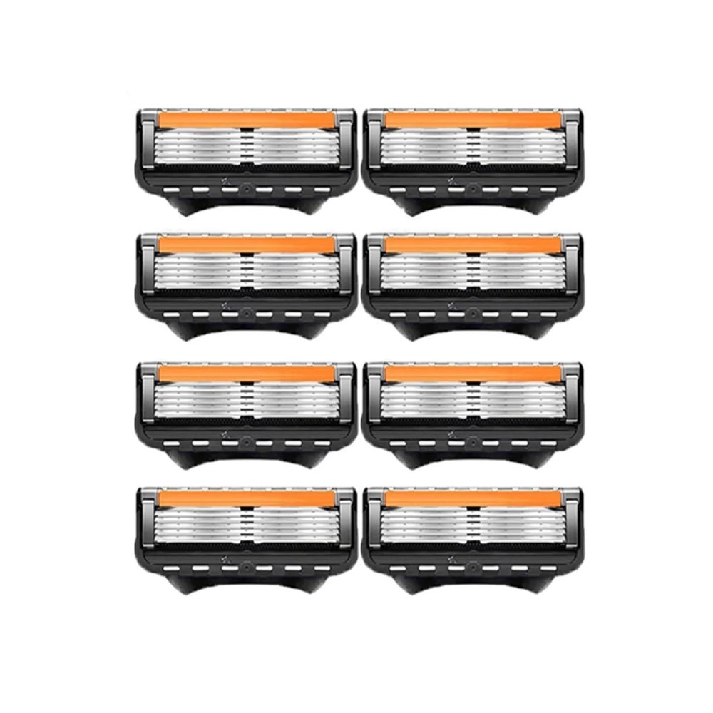 5-Layer Blade Manual Shaving Razor For Men - Shaver Kit With Razor Holder, Shaving Handle, Blade For Face Hair & Beard Removal(8 pcs)
