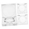 Baluue 3 Pcs Transparent Empty Eyeshadow Case Refillable Cosmetic Containers with Lid Portable Compact Round Jars for Lipstick Blush Storage and Makeup Organization view 1