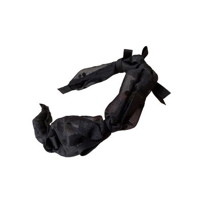 kuaidh Polka Dot Mesh Bow Headband High Pressure Hair Clip Hair Accessories