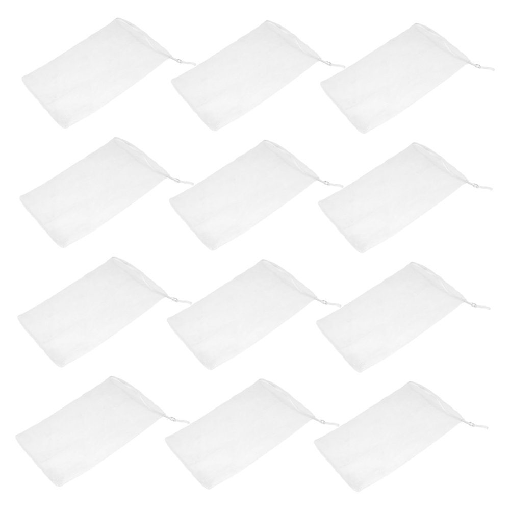 HONMEET 12pcs Soap Foaming Net Exfoliating Mesh Pouch for Deep Cleansing and Rich Bubbles Skin Sebum Removal Suitable for Handmade and Cosmetic Soaps