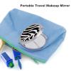 QMNALP Travel Makeup Mirror Double-Sided Portable Compact Mirrors for Purses Cute and Individualized Small Zebra Animal Printed Vanity Mirror view 3