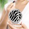 QMNALP Travel Makeup Mirror Double-Sided Portable Compact Mirrors for Purses Cute and Individualized Small Zebra Animal Printed Vanity Mirror view 4