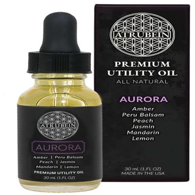 Atrubein - Aurora Premium Utility Oil - For Women - Mandarin, Lemon, Peach, Jasmine, Amber & Peru Balsam - Radiant Skin & Hair Nourishing Blend - 30mL
