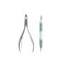 Bundle of Trim Cuticle Nipper + Pusher/Remover, Professional Quality, Dual Ended Cuticle Tirmmer Tool, Stainless Steel Manicure Tool, Non Slip Grip, For Toenails And Fingernails, Nail Care 2 Piece Set view 1