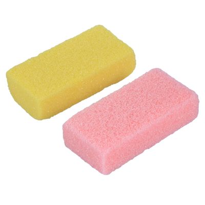 COOLHIYA 2pcs Foot Pumice Stone Exfoliator Natural Volcanic Callus Remover for Dead Skin Scrubbing Pedicure Tool with Comfortable Grip Portable Feet Scrubber Blocks Random Color