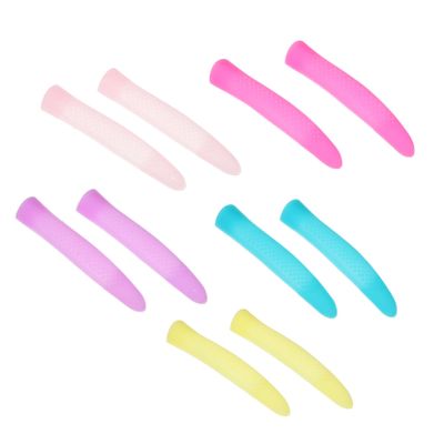 BELLIFFY 5 Pairs Silicone Handle Sleeve for Manicure Cuticle Scissors Non Slip Protective Cover Lightweight Reusable Nail Trimmer Grip Sleeve for Easy Precise Nail Care Random Color