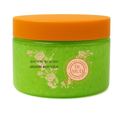 Dead Sea Salt Aromatic Mineral Body Scrub Exfoliating Salt Scrub for Body and Feet with Jojoba Oil, Almond Oil, Vitamin E & Essential Oils Hydrating, Moisturizing, Smoothing (250 gr, Green Apple)