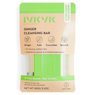 MAKARI IYKYK Ginger Cleansing Bar | Moisturizing Facial Soap with Ginger, Kale, Cucumber & Spinach | Gentle Shea Butter Cleanser | Vegan & Non-Drying