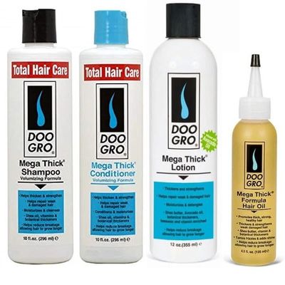 DOO GRO Mega Thick Hair Care Set Shampoo, Conditioner, Lotion & Growth Oil Strengthens, Thickens & Promotes Healthy Hair Growth