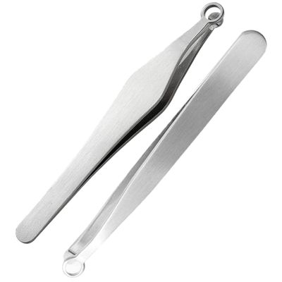 BCOATH 2Pcs Stainless Steel Nose Hair Tweezers Ergonomic Nasal Clippers Lightweight Resistant Grooming Tools for Men and Women Safe Non Piercing Design