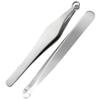 BCOATH 2Pcs Stainless Steel Nose Hair Tweezers Ergonomic Nasal Clippers Lightweight Resistant Grooming Tools for Men and Women Safe Non Piercing Design view 1
