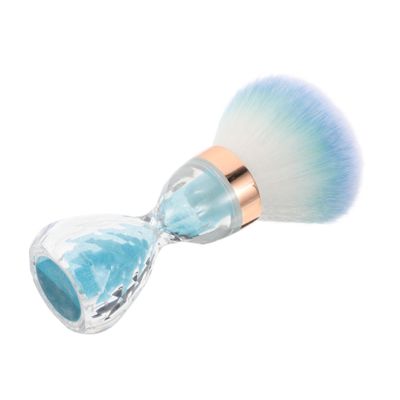 BESTYASH Soft Large Nail Dust Brush for Cleaning Powder and Makeup Tools Blue Manicure Duster for Brush Maintenance at Home and Salon