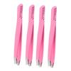 COOLHIYA 4pcs Stainless Steel Diagonal Tweezers with Comb Precision Eyebrow Clamps for Shaping and False Eyelash Application Compact Makeup Tool for Travel and Gift view 1