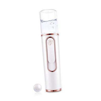 CALLARON Mini Portable Nano Facial Steamer Skin Care Sprayer with Cool Mist Hydration Handheld Abs Non Slip Moisturizer Device for Daily Facial White