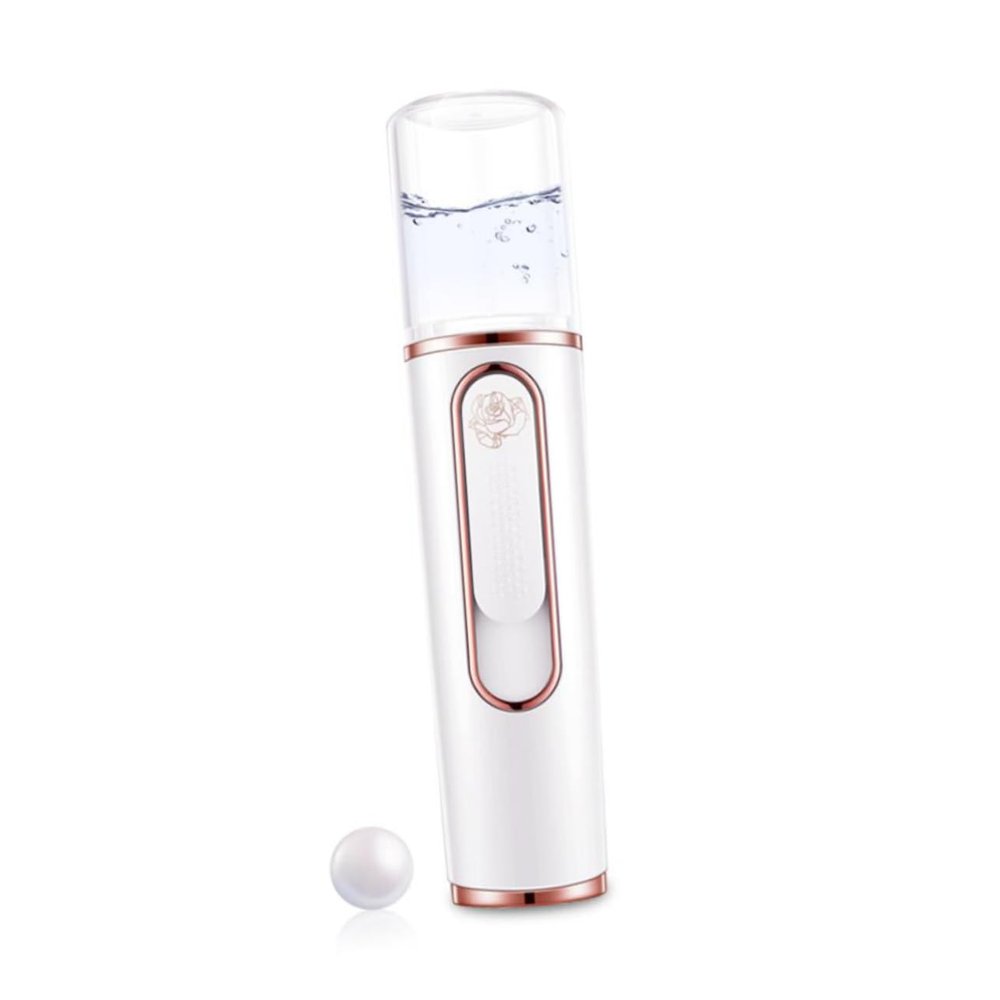 CALLARON Mini Portable Nano Facial Steamer Skin Care Sprayer with Cool Mist Hydration Handheld Abs Non Slip Moisturizer Device for Daily Facial White