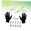 Baluue 15pcs Professional Navel Piercing Kit Stainless Steel Piecing Rings Set with Gloves Comfortable Belly Button Jewelry for Piercing Use Random Color view 2