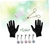 Baluue 15pcs Professional Navel Piercing Kit Stainless Steel Piecing Rings Set with Gloves Comfortable Belly Button Jewelry for Piercing Use Random Color view 3