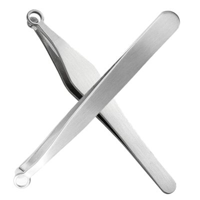 BIUDECO 2Pcs Stainless Steel Nose Hair Trimmers with Head Design Nasal Clippers for Safe Easy Hair Removal Ergonomic Manual Tweezers for Precise Nose Grooming
