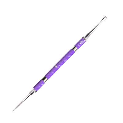 Nobelcrafts - Dual Comodone Extractor - Premium Stainless Steel Blackhead/Acne Remover for Face, Nose, Skin - Professional Dual Sided Skin Tool (Violet)