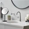 10X Lighted Makeup Mirror, 360 Rotation and Liftable, 3 LED Light Setting, Rechargeable Double Sidede Magnifying Vanity Mirror, Adjustable Brightness Cosmetic Light up Mirror, Silver (Black, 8inch) view 2