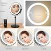 10X Lighted Makeup Mirror, 360 Rotation and Liftable, 3 LED Light Setting, Rechargeable Double Sidede Magnifying Vanity Mirror, Adjustable Brightness Cosmetic Light up Mirror, Silver (Black, 8inch) view 4