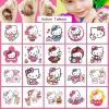 20pcs Hellokitty Kawaii Temporary Tattoos for Teen, Sanrio Birthday Party Favors, Cute Cartoon Decoration Sticker Gifts for Adult Home Activity Class Prizes Carnival Christmas Rewards view 2