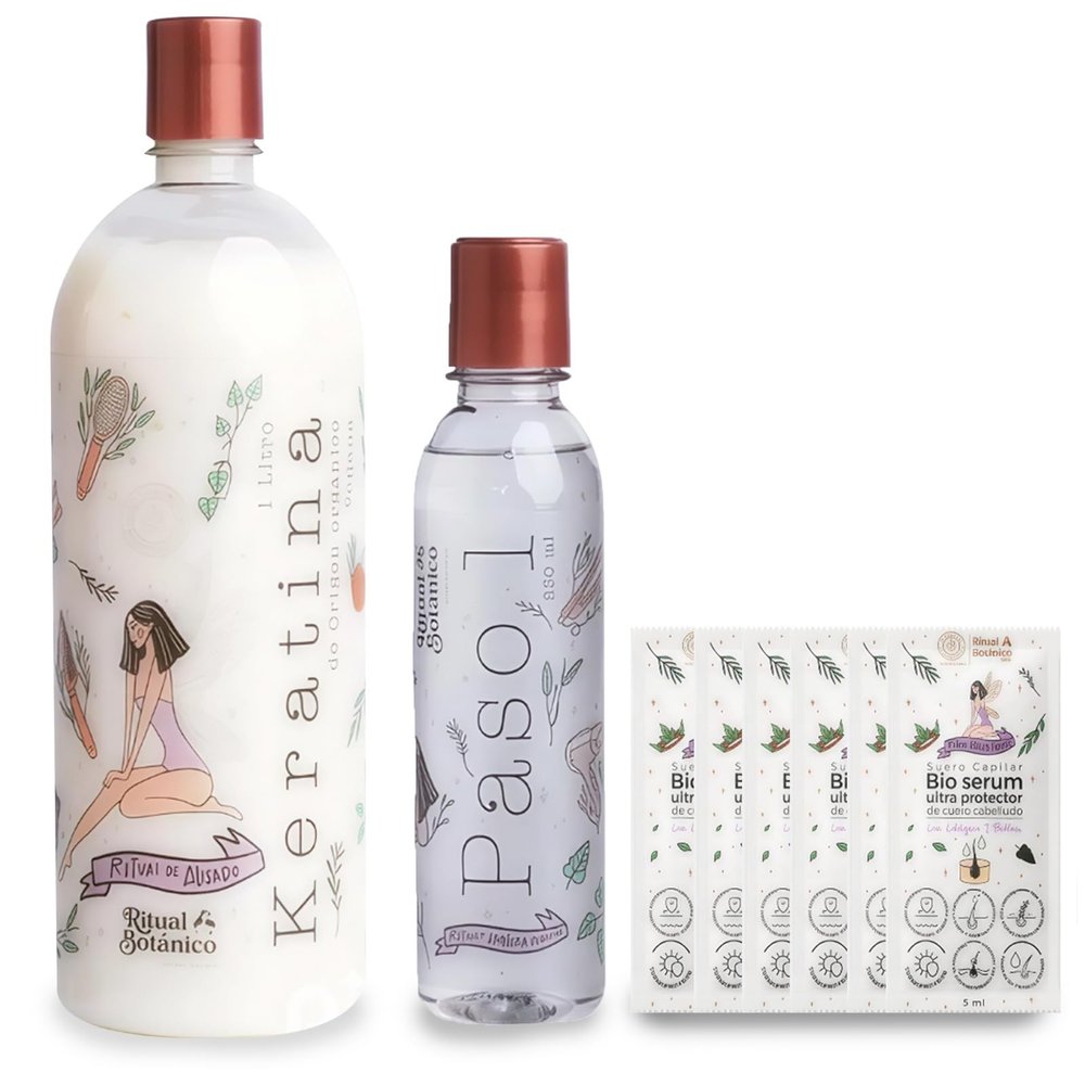 Keratin Ritual Botanico Organica | Keratina Sin Formol para Alisar el Pelo, Professional Hair Smoothing & Straightening Treatment, Keratina para Alisar el Pelo (1 Bottle - 1L (Professional))