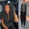 DSEKCAIN 2x6 Burmese Curly Closure 100% Real Human Hair Water Wave 2x6 Transparent HD Lace Closure Natural Black 1B Color 18 Inch view 1