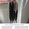 DSEKCAIN 2x6 Burmese Curly Closure 100% Real Human Hair Water Wave 2x6 Transparent HD Lace Closure Natural Black 1B Color 18 Inch view 2