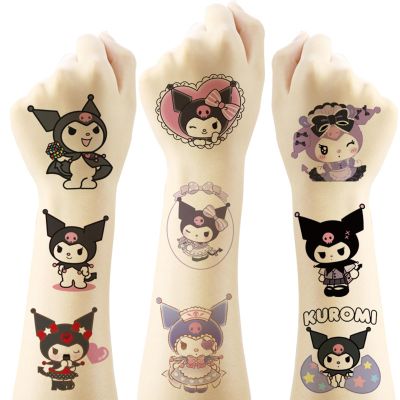 20pcs Kwaii Kuromi Temporary Tattoos for Teen, Sanrio Birthday Party Favors, Cute Cartoon Decoration Sticker Gifts for Adult Home Activity Class Prizes Carnival Christmas Rewards
