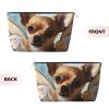 SDTYKHJ Travel Makeup Bag Large Capacity Cosmetic Bags for Women,Waterproof Portable Shaving Bag Small Toiletry Bag Brown Chihuahua Angel Wings Leather Cosmetic Organizer Bags for Traveling view 2