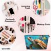 SDTYKHJ Travel Makeup Bag Large Capacity Cosmetic Bags for Women,Waterproof Portable Shaving Bag Small Toiletry Bag Dolphins Sea Turtle Coral Reef Leather Cosmetic Organizer Bags for Traveling view 3