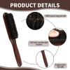 Aphohome Boar Bristle Hair & Beech Wood Handle Brush for Men, Slick Back Styling Tool with Natural Boar Bristles, Smoothing Detangling for Thick Fine Thin Hair, Beard Brush for Men, 7.8'' x 3.9'' view 3