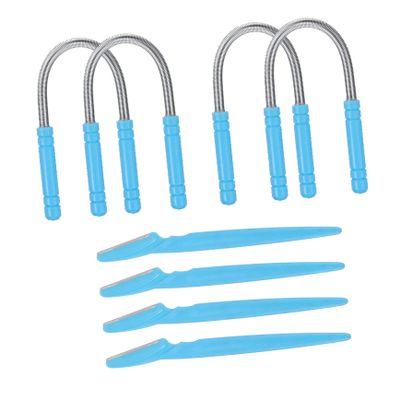 Holibanna 4pcs Facial Hair Remover Set with Eyebrow Razors Non Slip Handle Portable Precision Trimmer for Women Face Neck and Eyebrows Hair Removal Tool