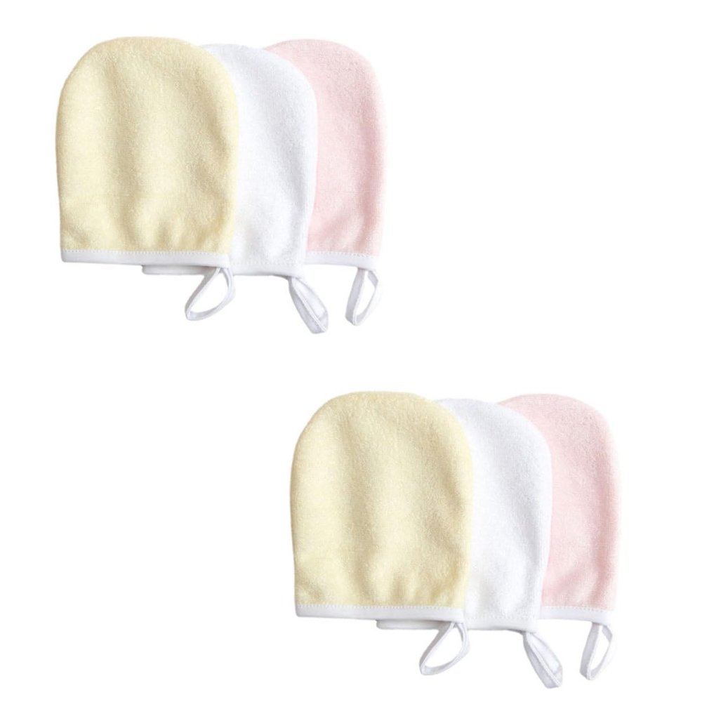 Baluue 6PCS Female Makeup Removal Pads Ultra Fine Fiber Face Washing Mitts for Gentle Powder and Makeup Cleansing Soft Reusable Face Towels for Skin Care and Daily Use Random Color