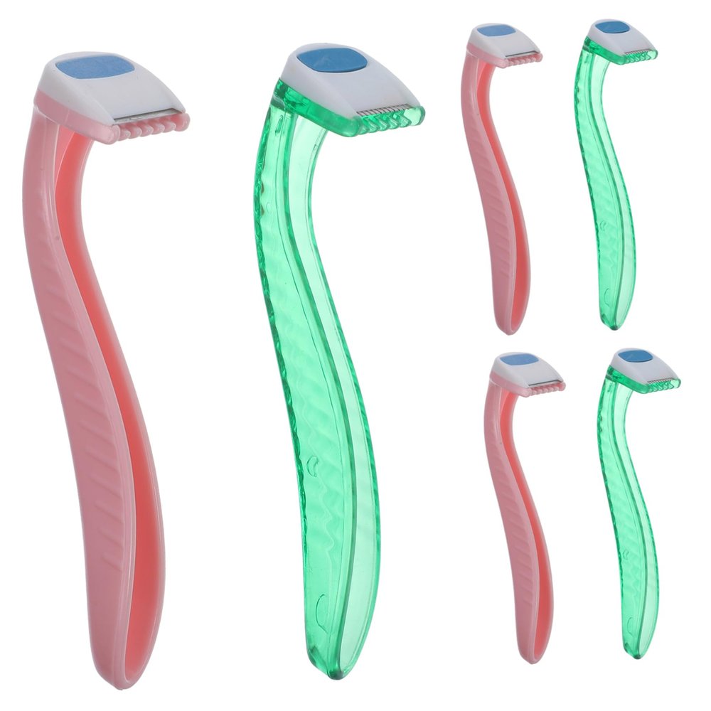 Beaupretty 6Pcs Womens Body Hair Razor Shaver with Protective Cover Ergonomic Grip for Underarm Leg and Intimate Hair Removal Portable Travel Kit Random Color