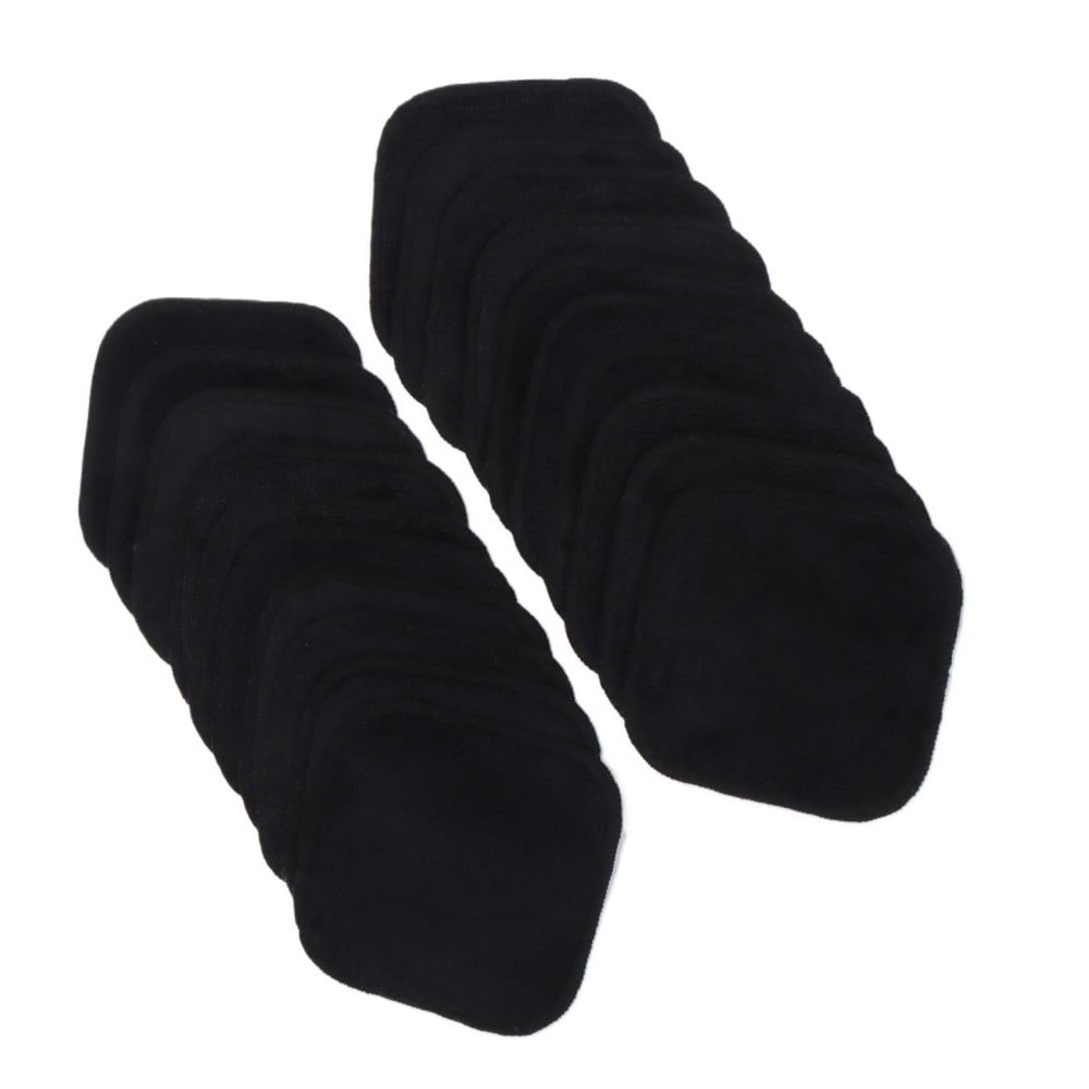 5/10/20Pcs Crystal Soft Square Makeup Remover Reusable Face Cleansing Pad for All Skin Types(Black,5pcs)