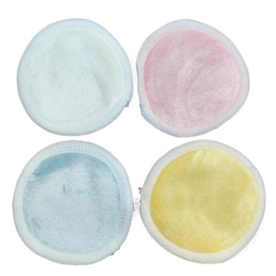 12pcs Random Color Reusable Bamboo Cotton Makeup Remover Pads Washable Rounds Cleansing Facial Cotton Make Up Removal Pads Tool