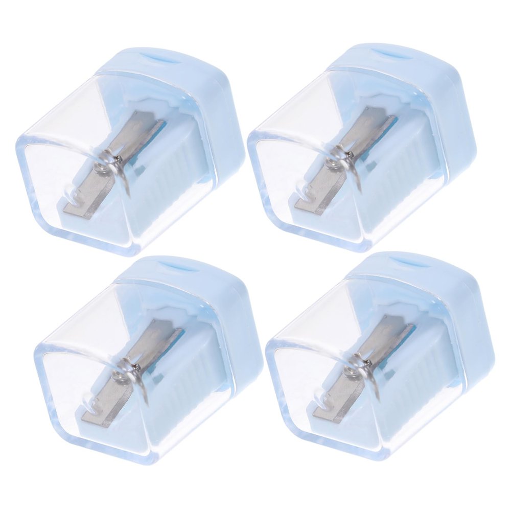 Ipetboom 4Pcs Cosmetic Pencil Sharpener with Cover Compact Lightweight Makeup Tool for Eyeliner Lip Liner and Eyebrow Pencils Portable Handheld Sharpener for Women Makeup Random Color