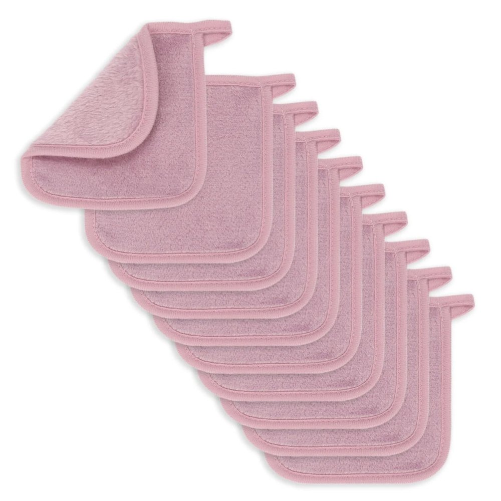 5/10Pcs Microfiber Face Cloths Reusable Makeup Remover Cloth Makeup Towels Face Deep Cleaning Pads Skincare Beauty Tools(Purple flower,10pcs)